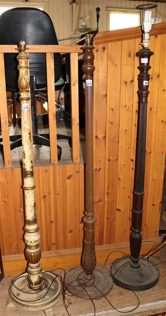 Three standard lamps